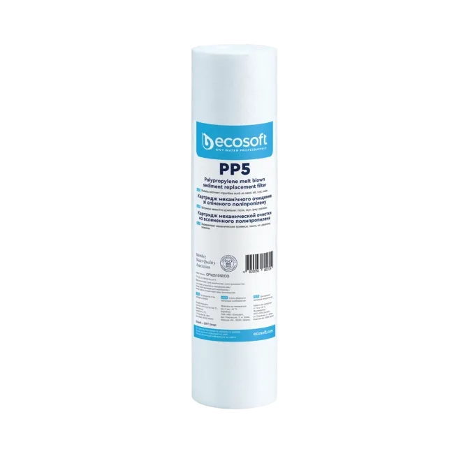 Filtre à sédiments soufflé par fusion en PP 2.5″×10″ 5 micron